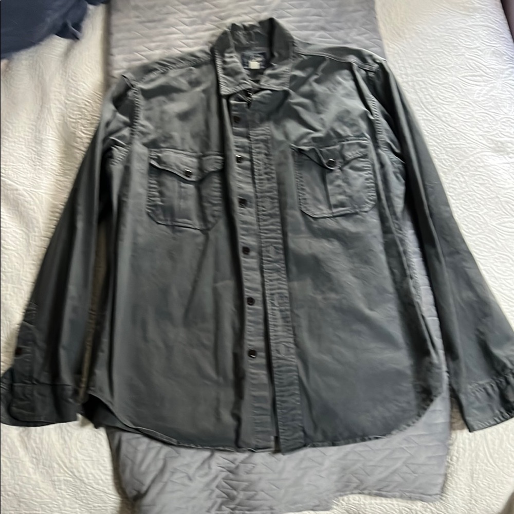 J. Crew Gray Lightweight Shirt Jacket Relaxed Fit